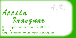 attila krasznar business card